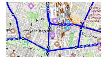 Elétrico de transporte do mapa