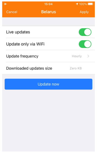 Menu de mapas OsmAnd live editar iOS