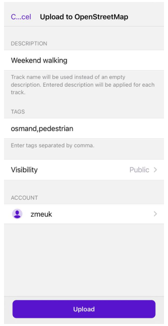 Plugin de edição OpenStreetMap GPX para OSM iOS