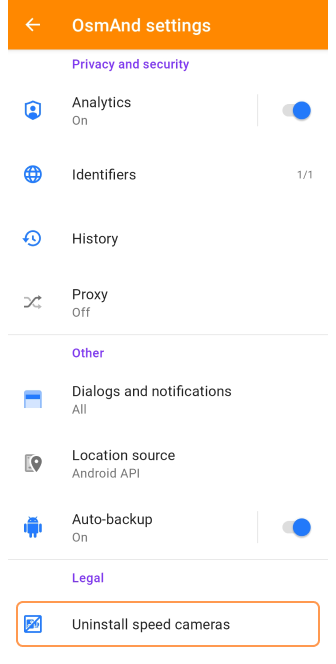 Câmeras de Configurações Gerais Android