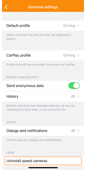 Câmeras de Configurações Gerais Android