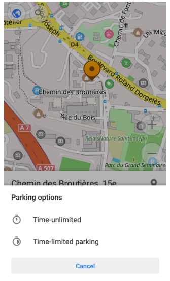Android&#39;de Park yeri ayarlayın