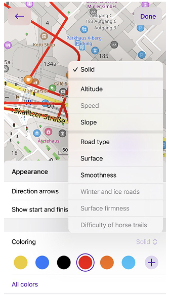 Renklandırma Bağlam Menüsü iOS