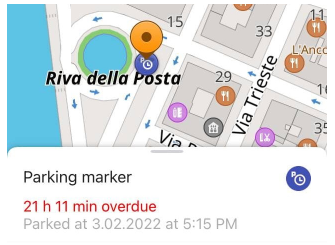 iOS&#39;ta park bilgisi