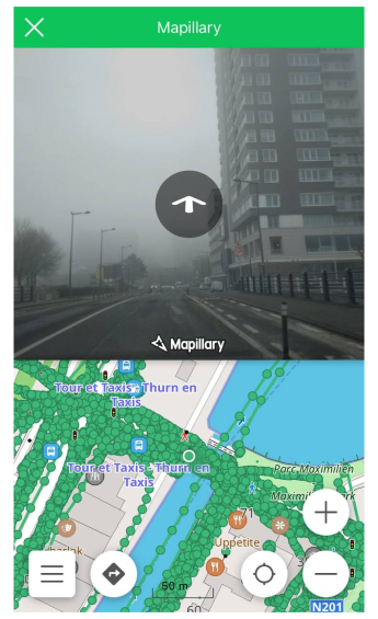 Mapillary eklenti görüntüleri iOS