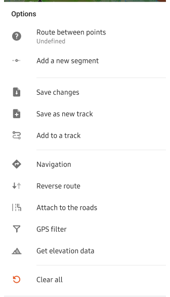 Rota planlama android-options