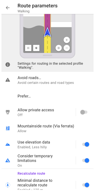 Yaya rotası ayarları Android 2