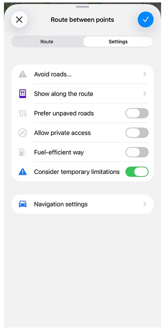 Rota planla ios