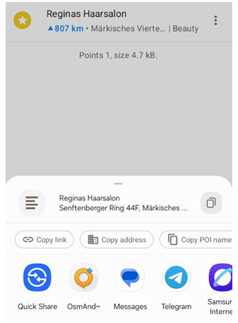 Дія Поділитися Android