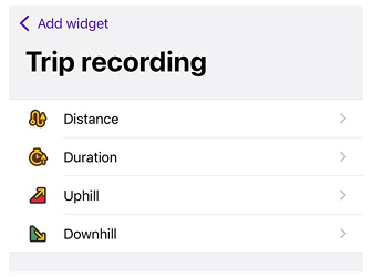 Adding Distance/Start-Stop widget in iOS